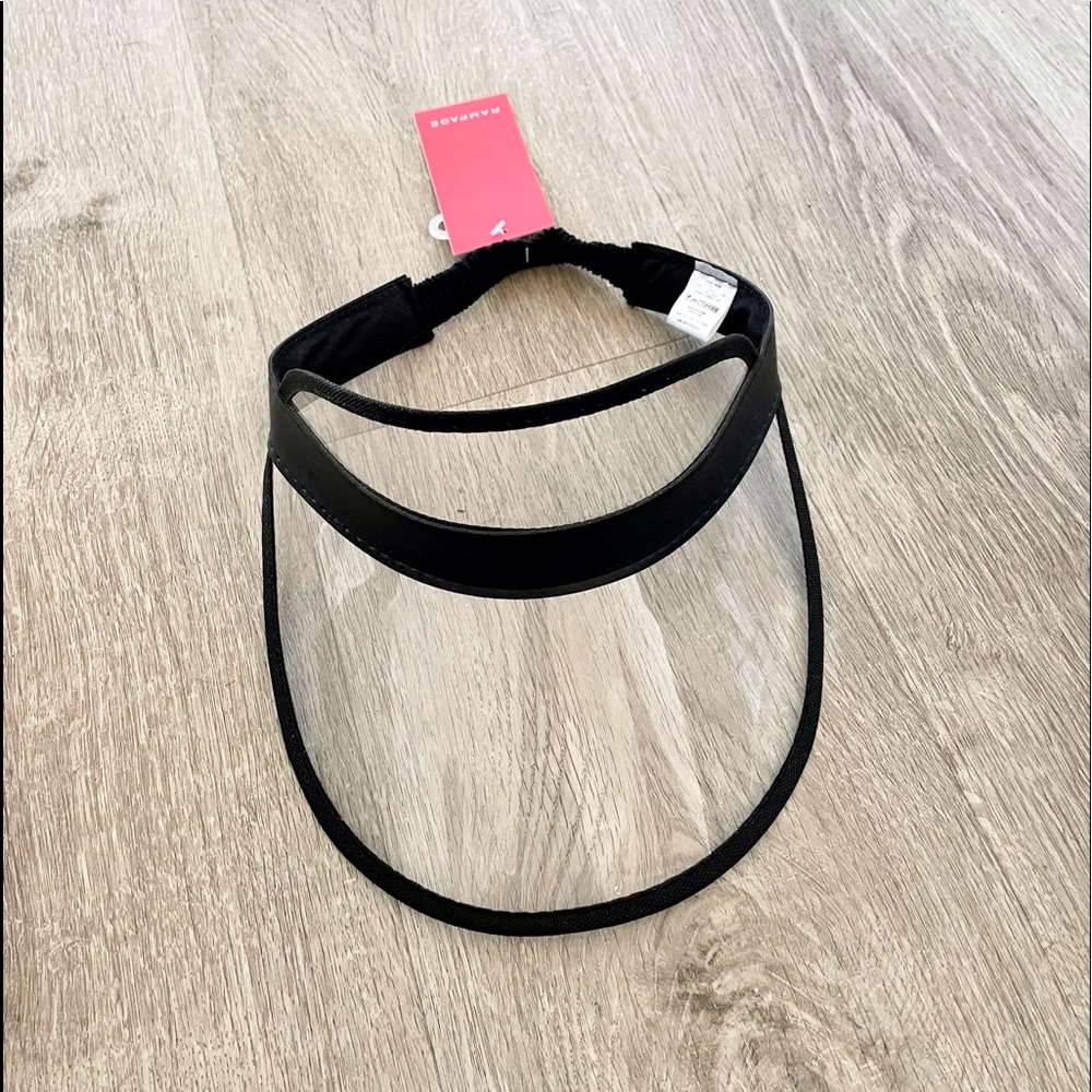 New black rim clear plastic visor